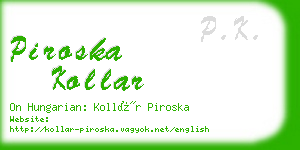 piroska kollar business card